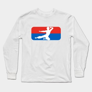 Kung Fu -   fly kick logo - NBA style Long Sleeve T-Shirt